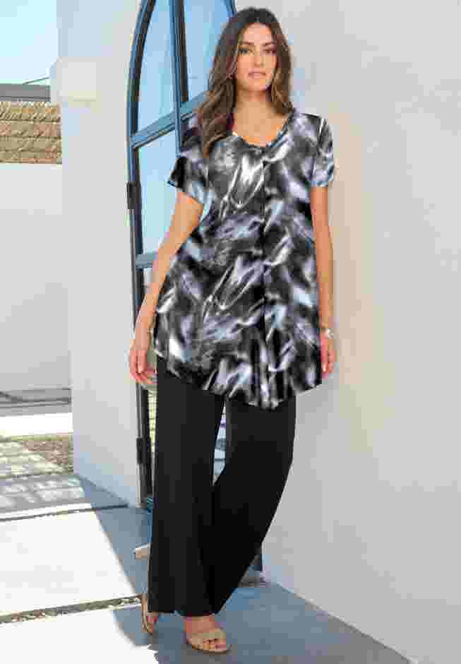 Plus Size Ultra Drape V-Neck Swing Tunic Top image number 0
