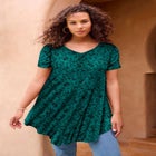 Plus Size Ultra Drape V-Neck Swing Tunic Top image number null