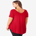 Plus Size Ultra Drape V-Neck Swing Tunic Top image number null