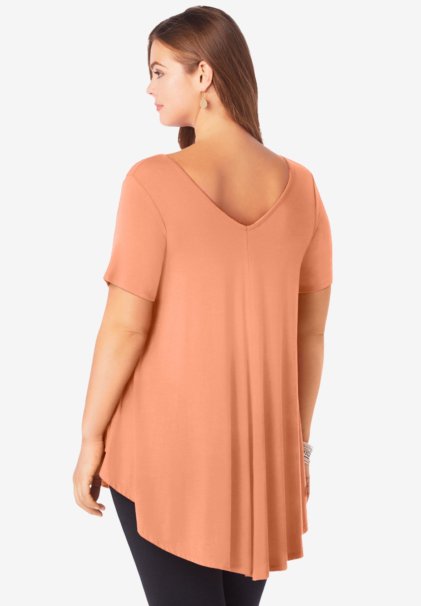 Plus Size Ultra Drape V-Neck Swing Tunic Top image number 1
