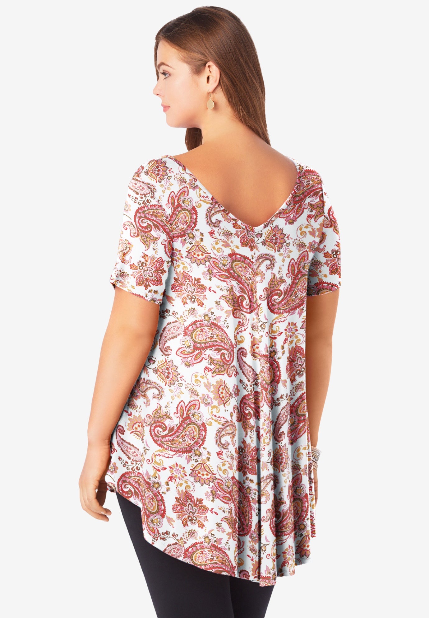 Plus Size Ultra Drape V-Neck Swing Tunic Top image number 1