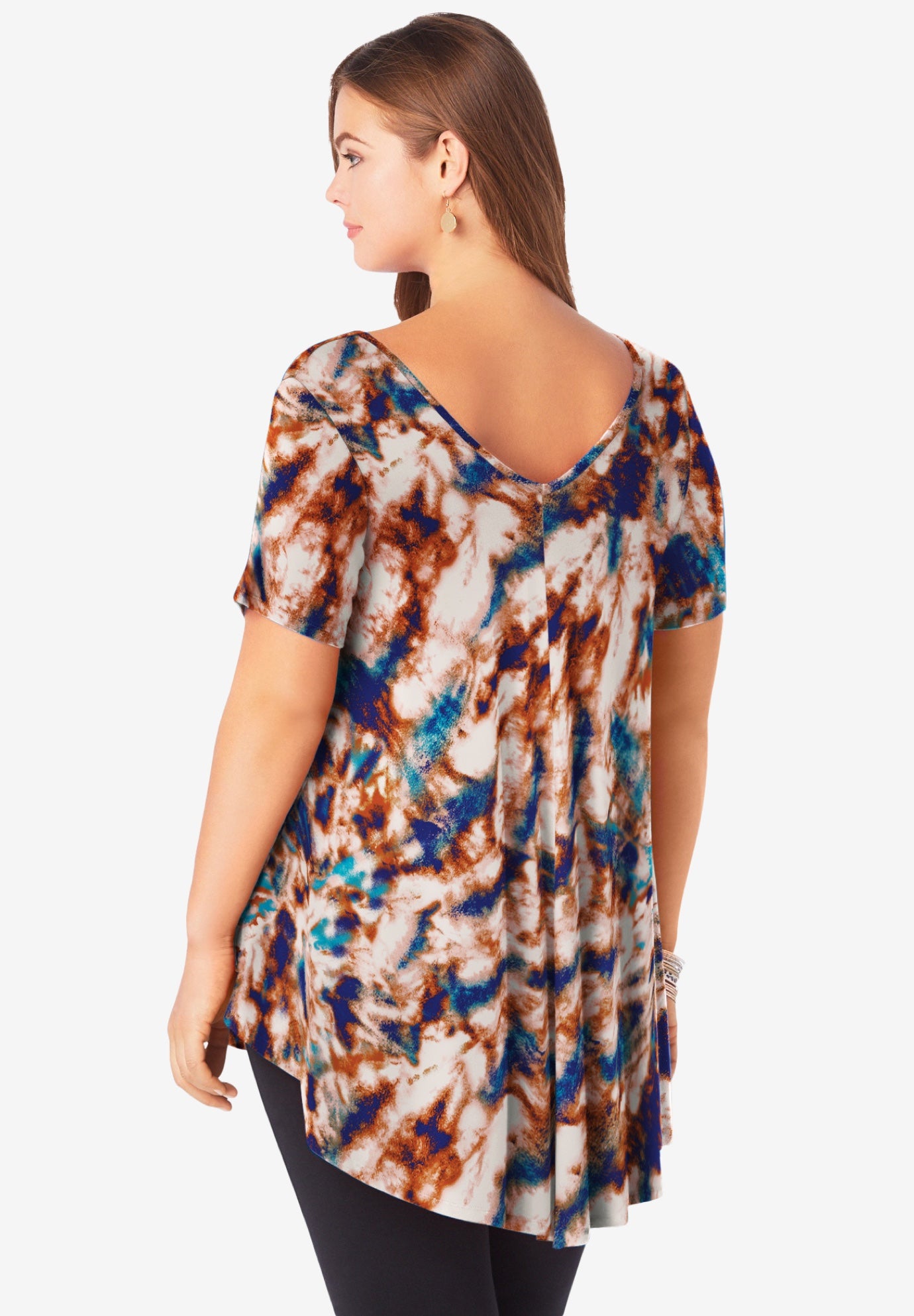 Plus Size Ultra Drape V-Neck Swing Tunic Top image number 2