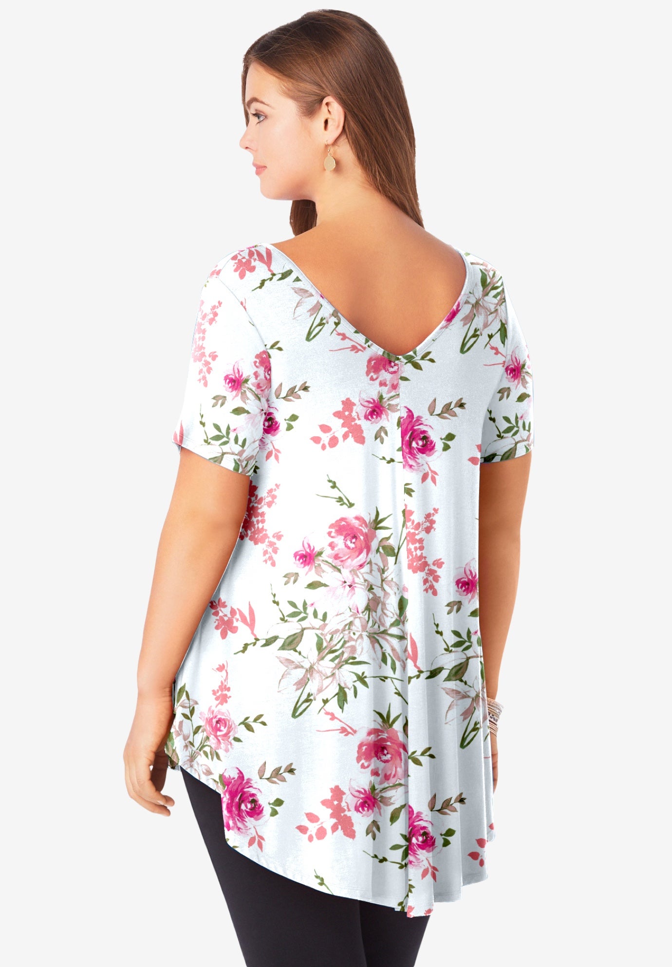 Plus Size Ultra Drape V-Neck Swing Tunic Top image number 1