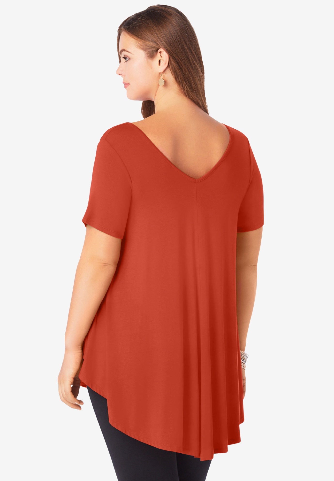 Plus Size Ultra Drape V-Neck Swing Tunic Top image number 1
