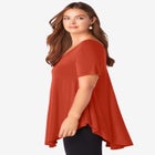 Plus Size Ultra Drape V-Neck Swing Tunic Top image number null