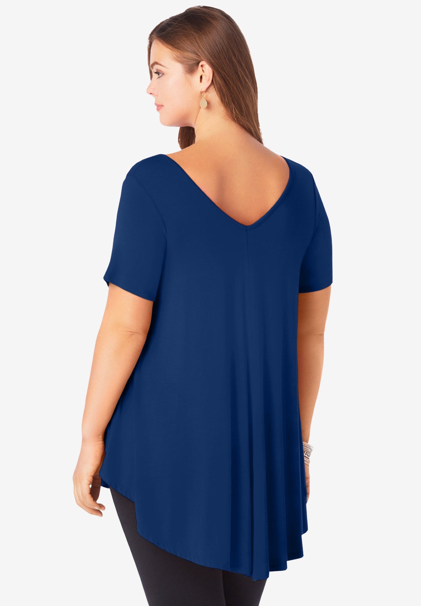 Plus Size Ultra Drape V-Neck Swing Tunic Top image number 1
