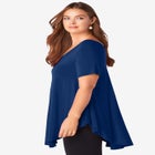 Plus Size Ultra Drape V-Neck Swing Tunic Top image number null