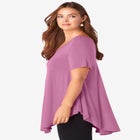 Plus Size Ultra Drape V-Neck Swing Tunic Top image number null