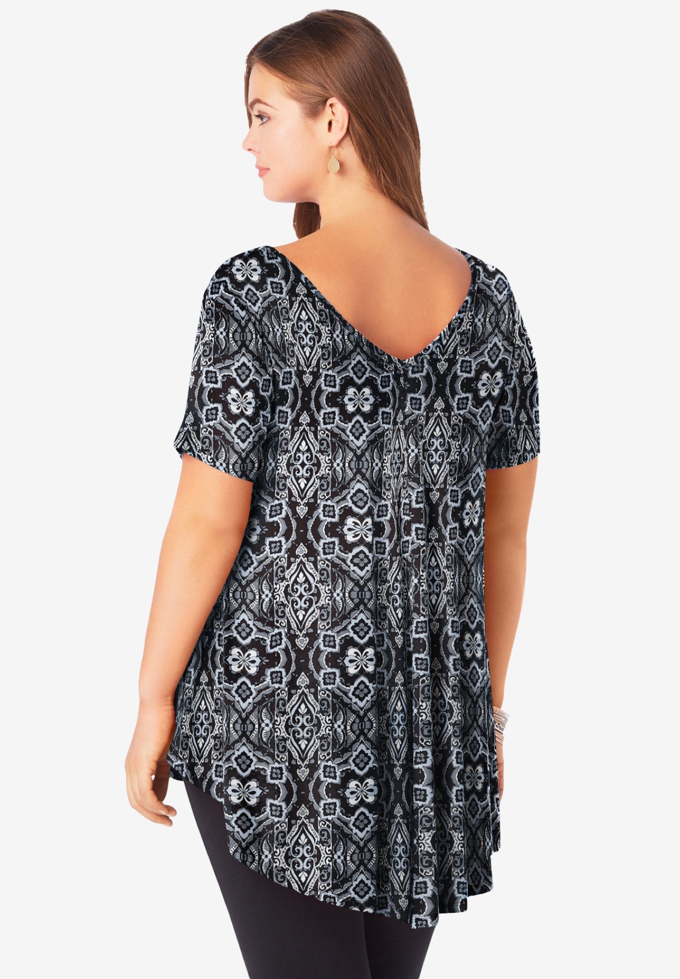 Plus Size Ultra Drape V-Neck Swing Tunic Top image number 1