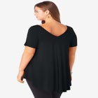 Plus Size Ultra Drape V-Neck Swing Tunic Top image number null