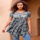 Plus Size Ultra Drape V-Neck Swing Tunic Top image number null