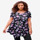 Plus Size Ultra Drape V-Neck Swing Tunic Top image number null