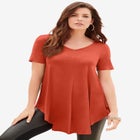 Plus Size Ultra Drape V-Neck Swing Tunic Top image number null