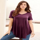 Plus Size Ultra Drape V-Neck Swing Tunic Top image number null