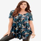 Plus Size Ultra Drape V-Neck Swing Tunic Top image number null