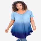 Plus Size Ultra Drape V-Neck Swing Tunic Top image number null