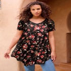 Plus Size Ultra Drape V-Neck Swing Tunic Top image number null