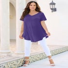 Plus Size Ultra Drape V-Neck Swing Tunic Top image number null