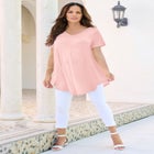 Plus Size Ultra Drape V-Neck Swing Tunic Top image number null