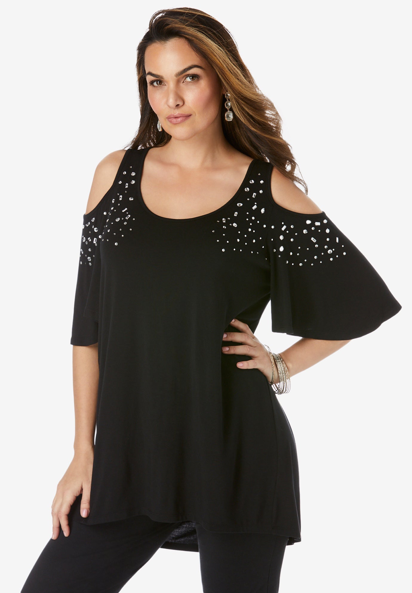 Cold Shoulder Ultra Drape Tunic image number 0