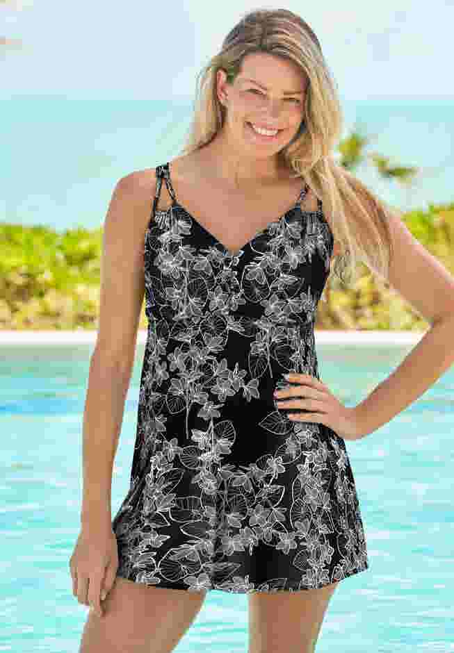 Loop Strap Two-Piece Swim Dress image number 0