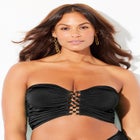 Shimmer Shirred Ring Bandeau Bikini Top image number null