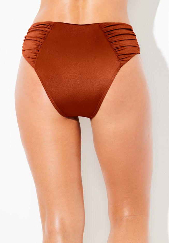 Shimmer Side Ruched Swim Brief image number 2