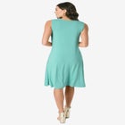 Plus Size Stretch Knit Two-Pocket Swing Tank Dress image number null