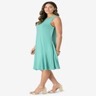 Plus Size Stretch Knit Two-Pocket Swing Tank Dress image number null