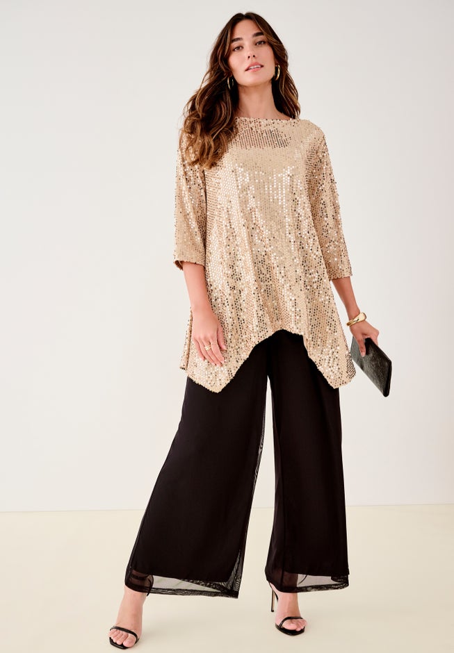 Handkerchief Hem Sequin Tunic image number 0