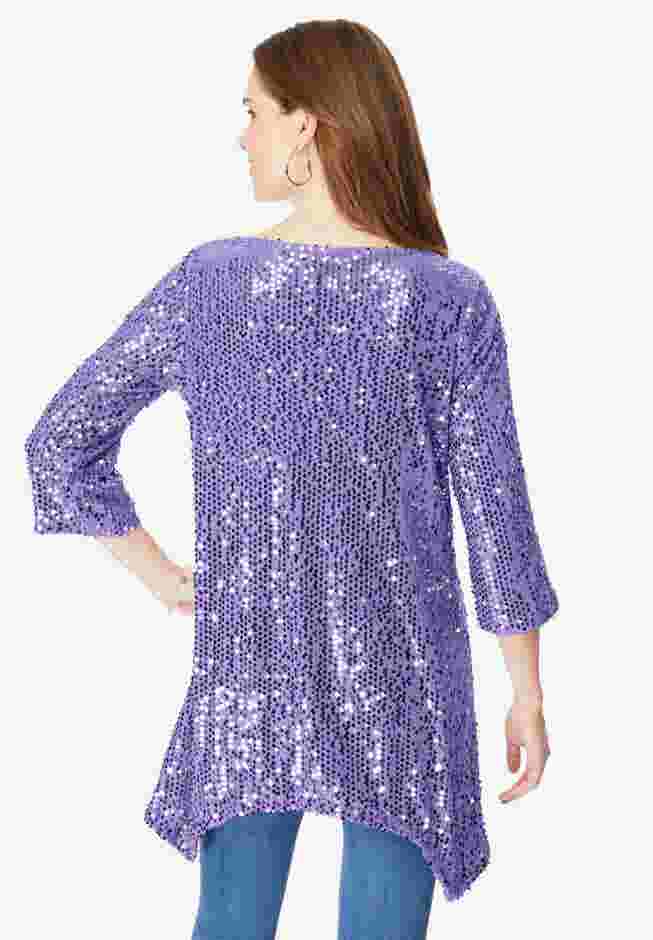 Handkerchief Hem Sequin Tunic image number 1
