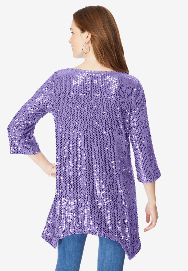 Handkerchief Hem Sequin Tunic image number 1