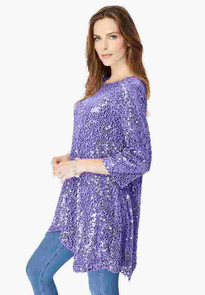 Handkerchief Hem Sequin Tunic image number 2