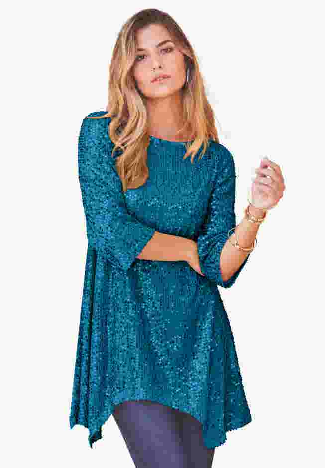 Handkerchief Hem Sequin Tunic image number 0