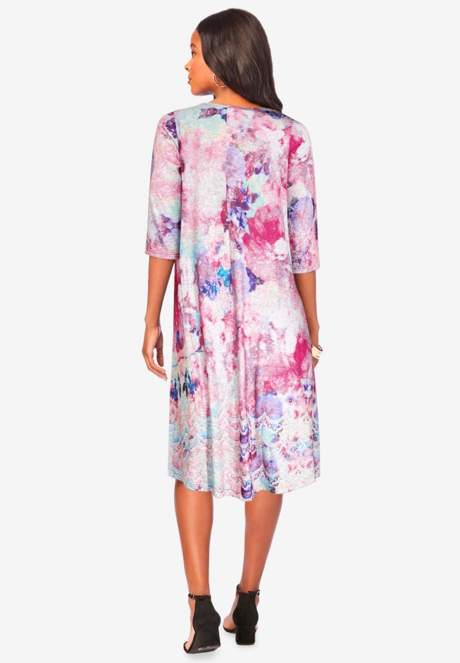 Printed V-Neck Dress image number 1