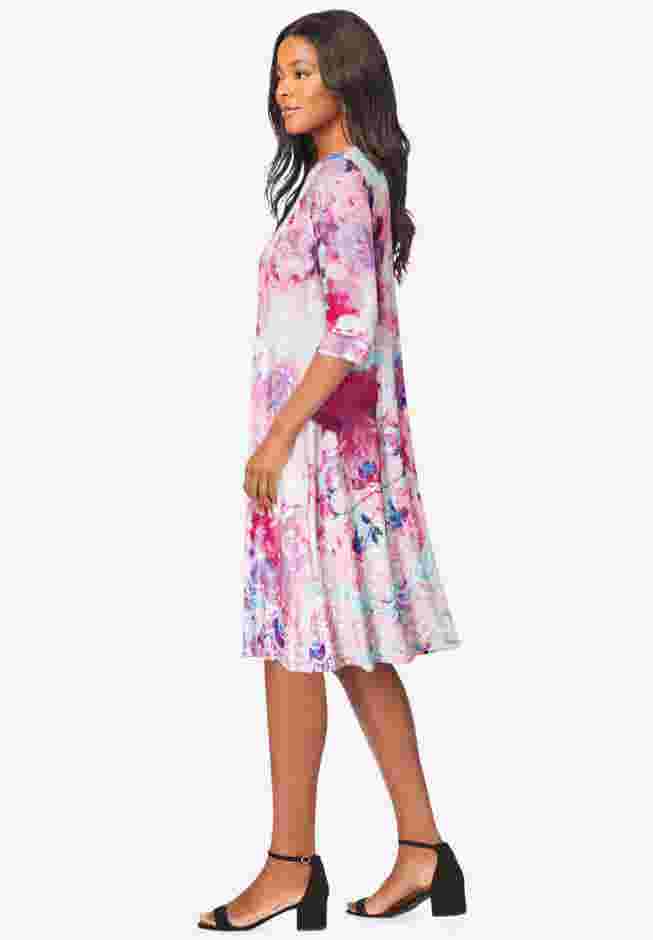 Printed V-Neck Dress image number 2