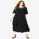 Hand-Crinkled Crochet Neck Dress image number null