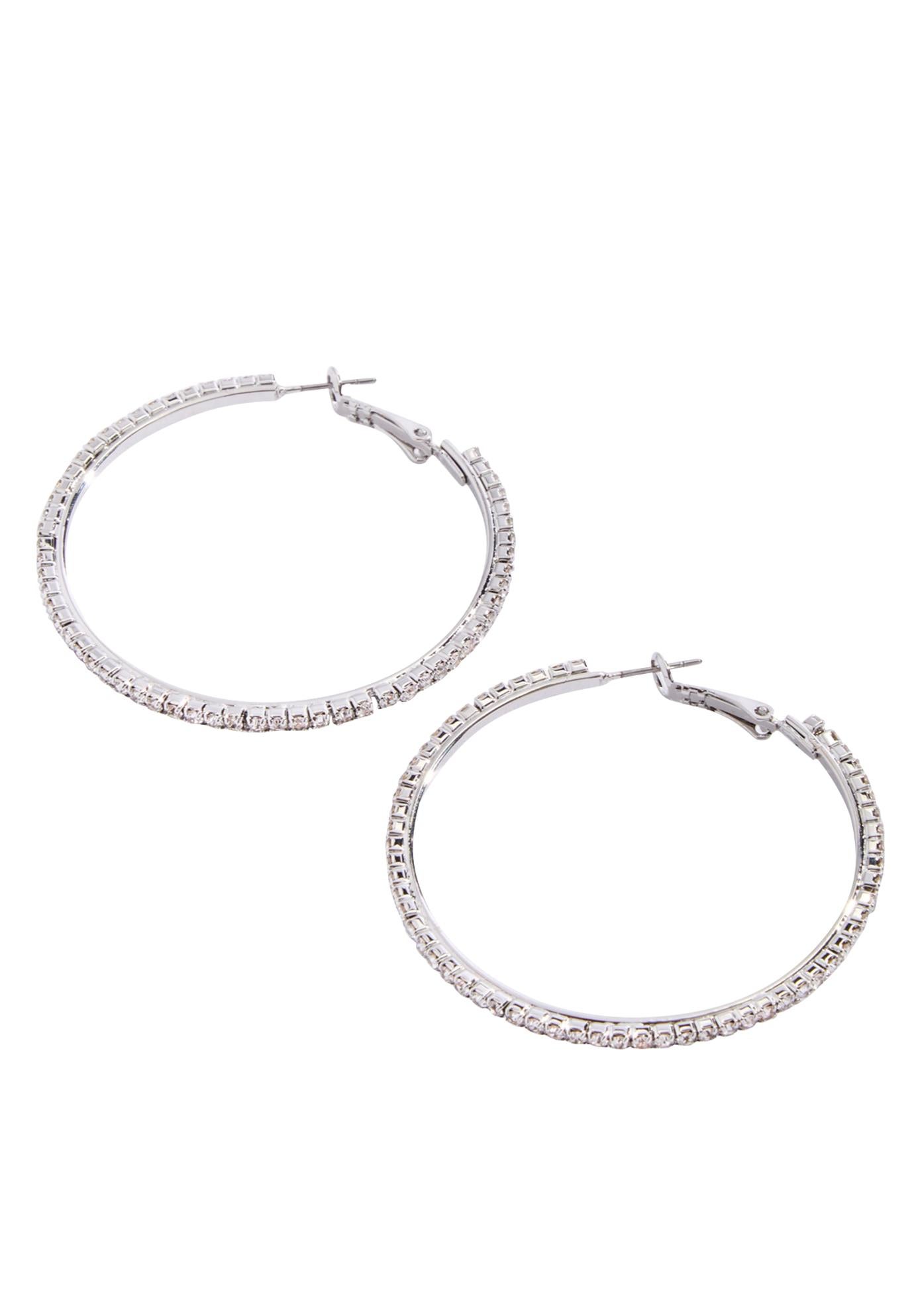 Rhinestone Hoop Earrings image number 0