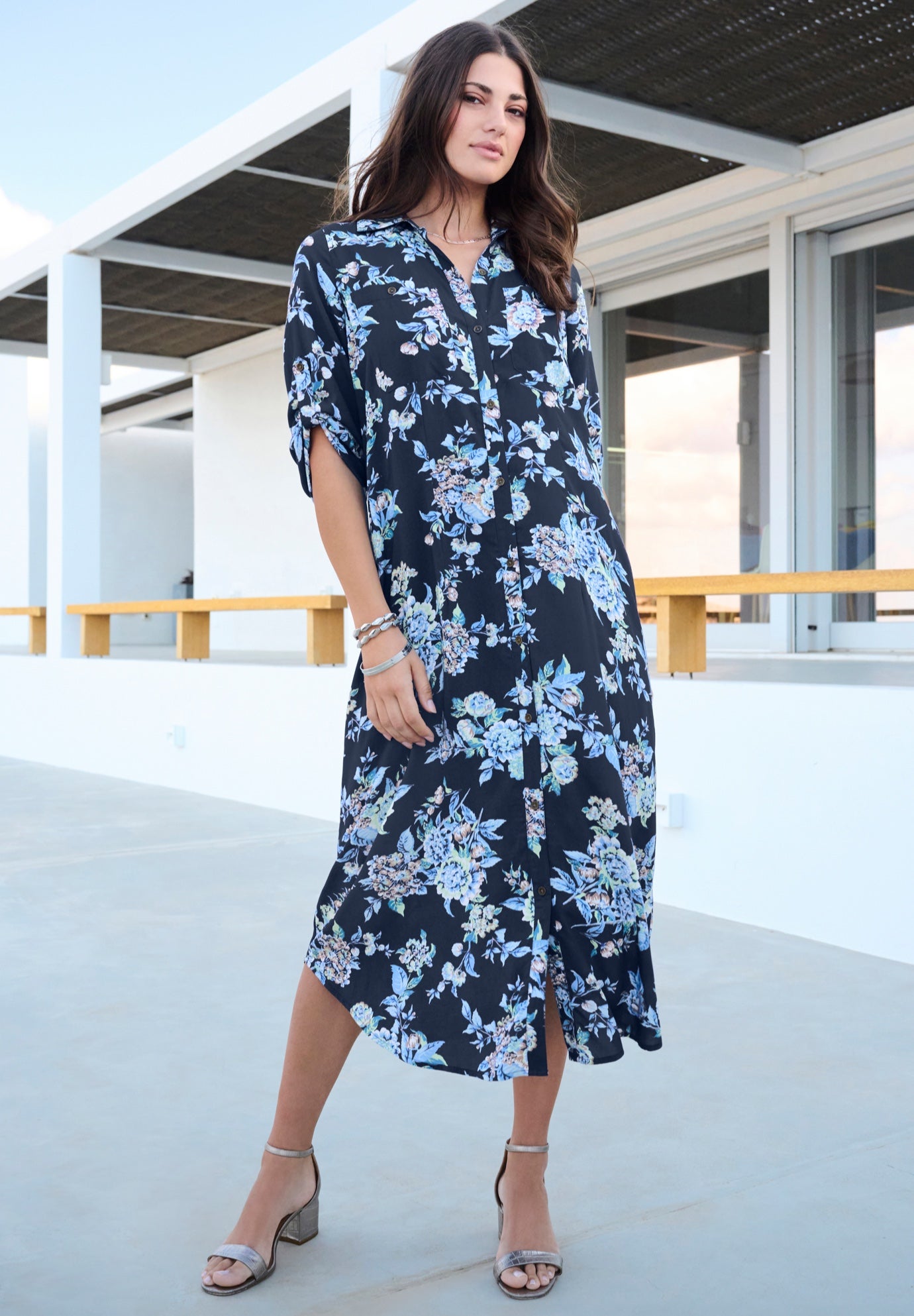 Collared Button Front Dress image number 3