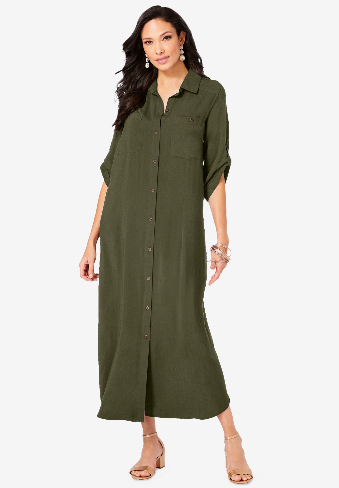 Collared Button Front Dress image number 0