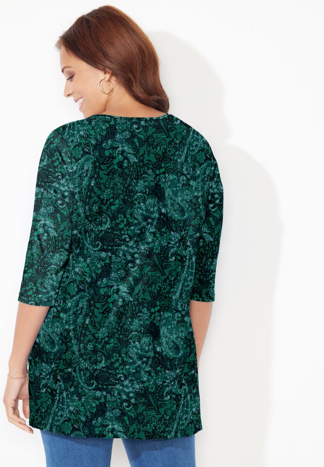 Easy Fit 3/4-Sleeve Scoopneck Tunic image number 1