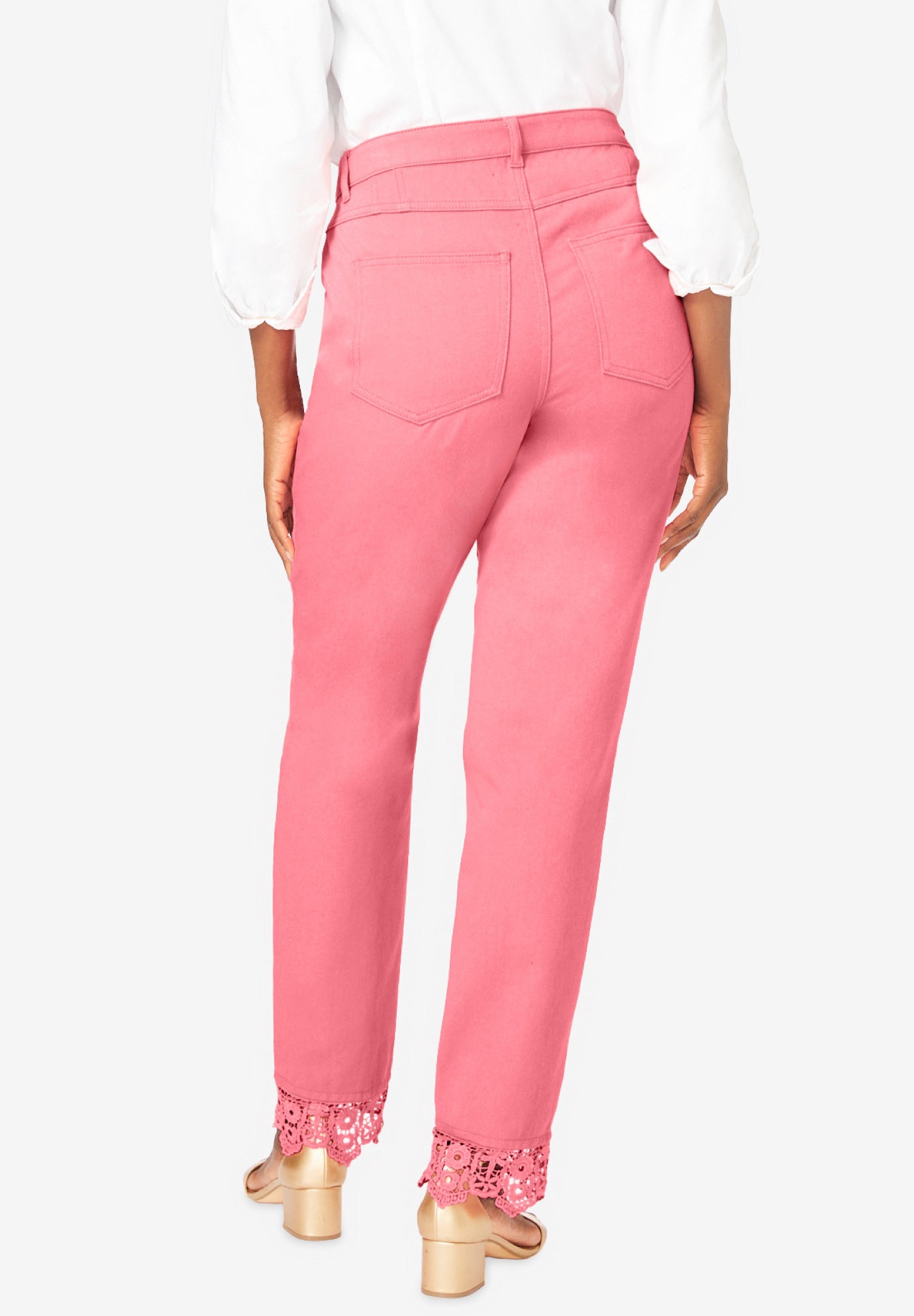 Lace Trim Classic Denim Jean image number 1