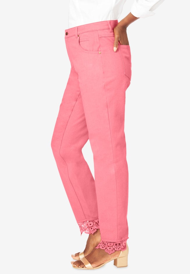 Lace Trim Classic Denim Jean image number 2