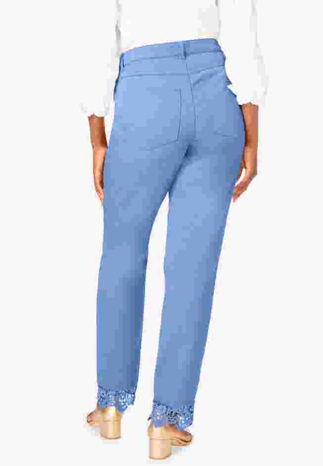Lace Trim Classic Denim Jean image number 1