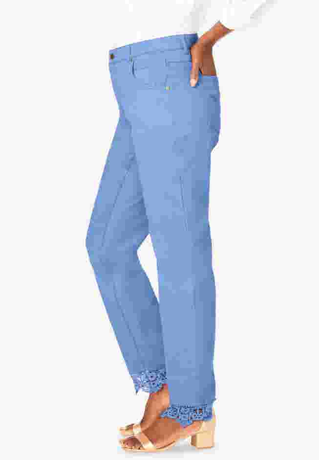 Lace Trim Classic Denim Jean image number 2
