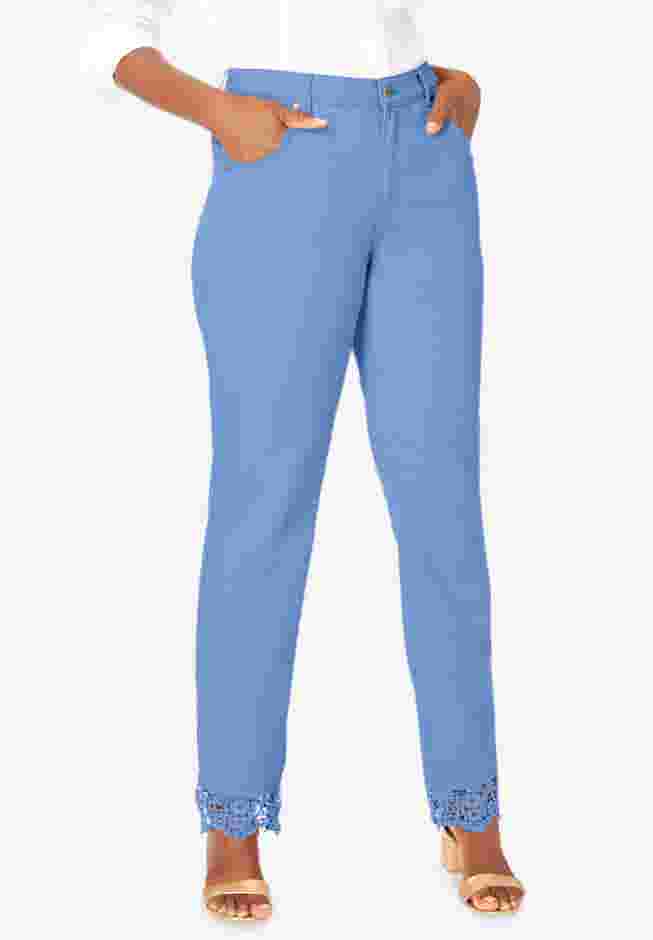 Lace Trim Classic Denim Jean image number 0