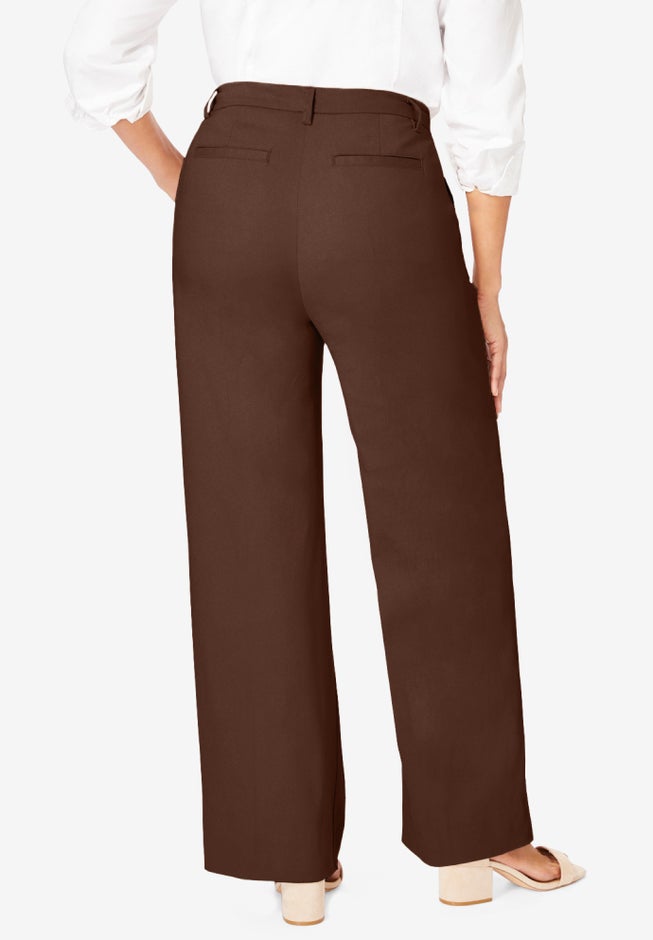 Stretch Cotton Chino Wide-Leg Trouser image number 1