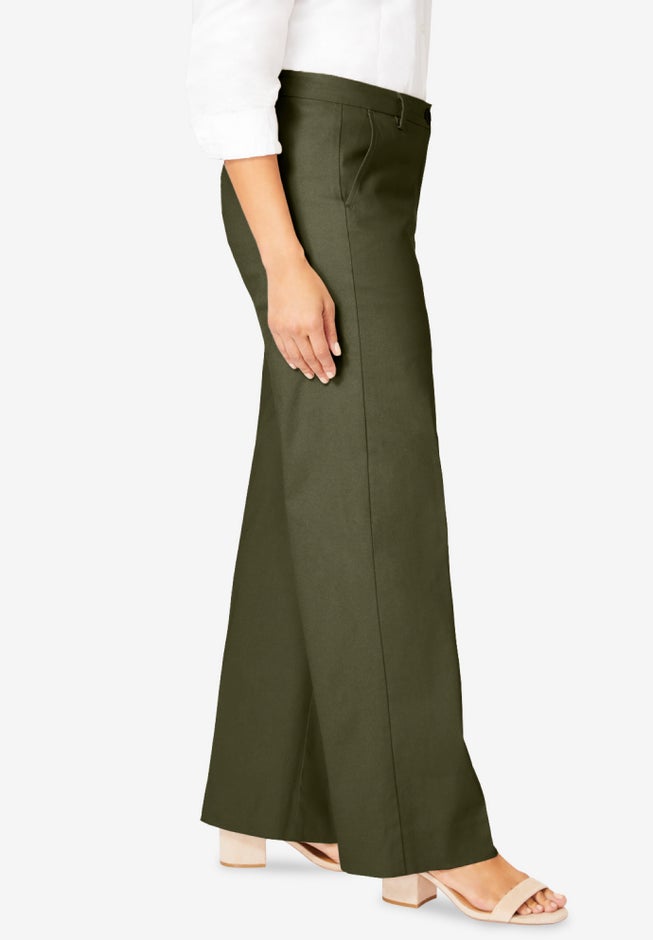 Stretch Cotton Chino Wide-Leg Trouser image number 2