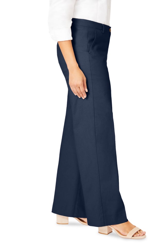 Stretch Cotton Chino Wide-Leg Trouser image number 2