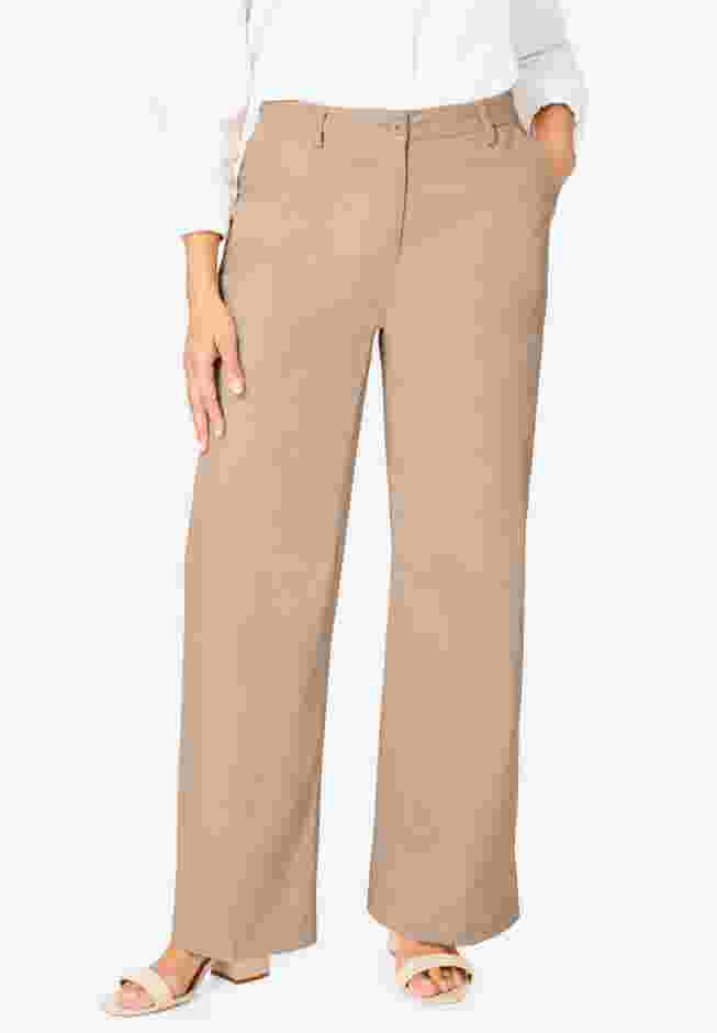 Stretch Cotton Chino Wide-Leg Trouser image number 0